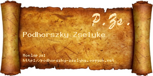 Podhorszky Zselyke névjegykártya
